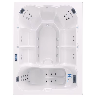 White Bathtub Interior Design With Multiple Massage Jets And Ergonomic Seats 3d model