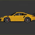 Yellow High Performance Sports Car With Aerodynamic Design Rear Spoiler And Sleek Body