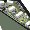 Residential Landscape Design Featuring Modern Buildings Green Spaces And Walking Paths