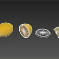 Fresh Whole Halved and Sliced Lemons and Limes on Gray Background