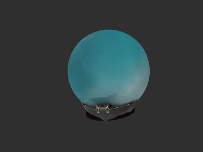 Blue Spherical Hat With Metal Base And Smooth Surface Design 3d model