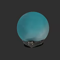Blue Spherical Hat With Metal Base And Smooth Surface Design