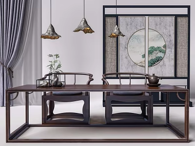tea table and chair 3d model