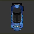 Blue Open Top Race Car With Sporty Design Chasis Branding And Aerodynamic Body