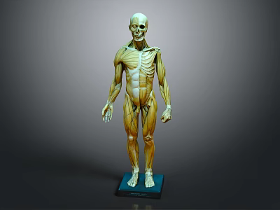 Detailed Human Anatomical Head Model Showing Skull Facial Muscles And Bone Structure 3d model