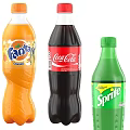 Popular Carbonated Soft Drinks Including Fanta Coca Cola And Sprite Bottles