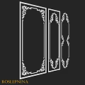 White Decorative Frame Components With Intricate Ornate Patterns On Black Background