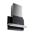 Modern Kitchen Range Hood With Black Stainless Steel Design And LED Lighting