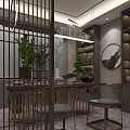 New Chinese Style Leisure Area Tea Room Basement 3d model