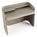 Modern Beige Dressing Table with Sleek Design and Drawer for Bedroom 3d model