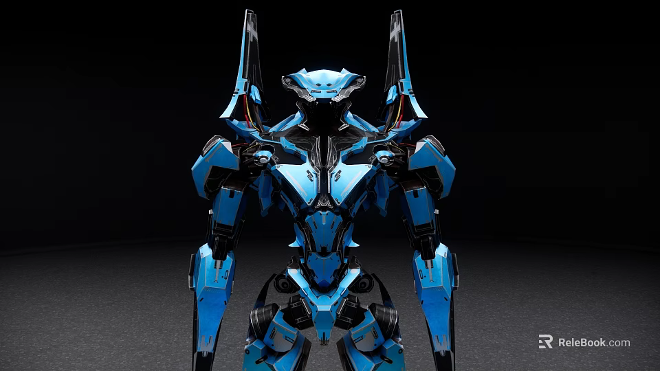 Smart Machine With Blue Humanoid Mechanical Structure And Futuristic Design Features 3d model 
