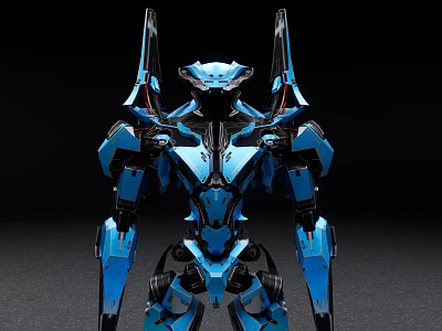 Smart Machine With Blue Humanoid Mechanical Structure And Futuristic Design Features 3d model