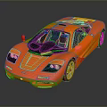Orange High Performance Supercar With Sleek Design Black Roof And Reflective Surface