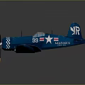 Vintage Blue Military Airplane Model With Stars Number 99 And Propeller