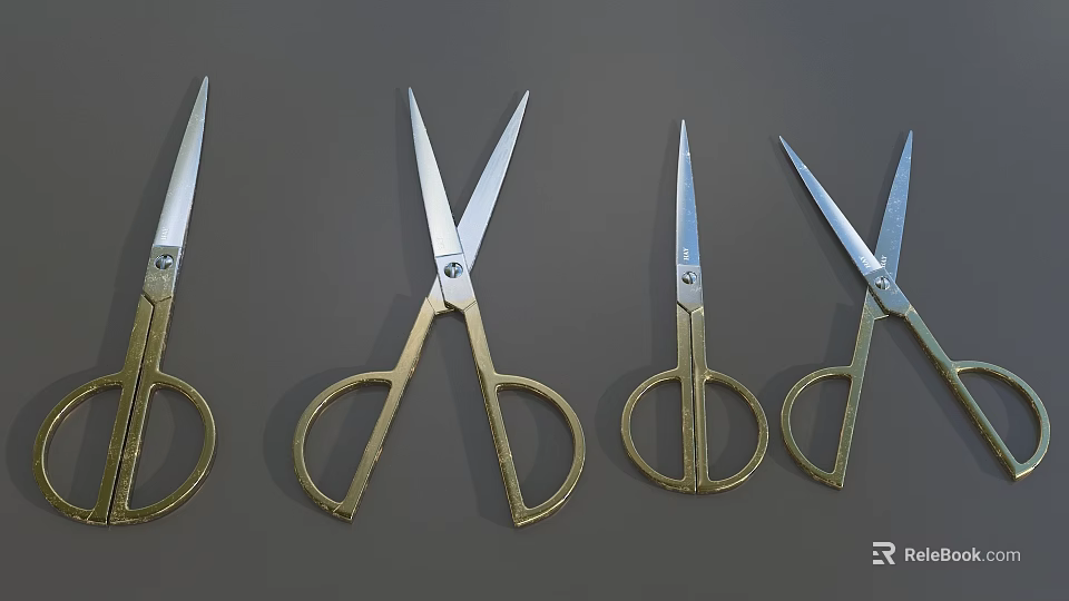 Medical Scissors With Metallic Handles And Precision Blades For Surgical Use 3d model 