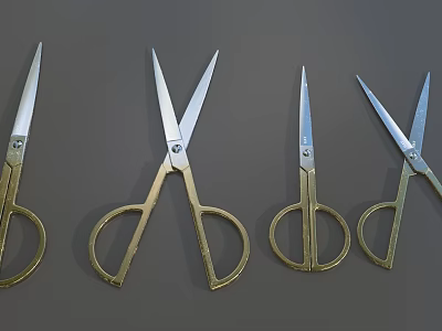 Medical Scissors With Metallic Handles And Precision Blades For Surgical Use 3d model