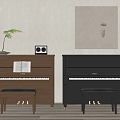 Retro Piano 3d model