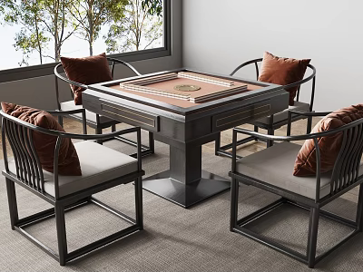 New Chinese Mahjong Table and Chair Mahjong Table 3d model
