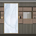 Modern Wooden Display Shelving with Multiple Compartments Countertop and Lighting for Showcasing Decor and Books