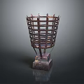 Stylish Metal Grid Design Household Storage Basket With Square Base Structure