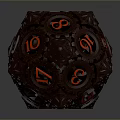 Deep Red Carved Dice With Red Numbers For Tabletop Games And Home Decor