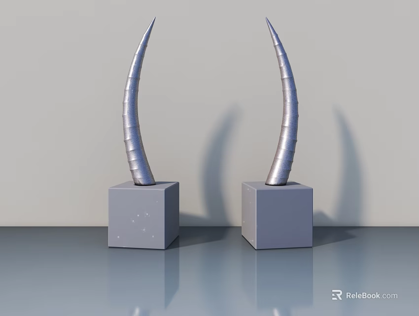 Modern Swing Door Design Featuring Silver Spiral Details On Gray Base Decor 3d model