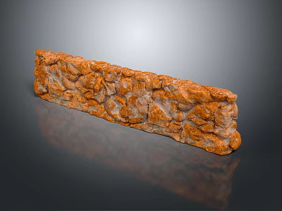 Ochre Stone Wall Panel With Natural Rough Texture For Decorative Scenery Design 3d model
