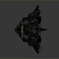 Detailed Futuristic Space Battleship With Advanced Mechanical Structure For Cosmic Exploration