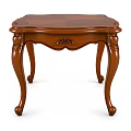 Traditional Wooden Dining Table With Oval Top And Carved Curved Legs