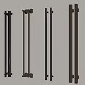 Modern Long Bar Door Handles in Black and Gold for Home Interior Design