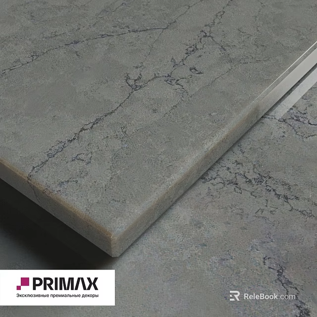 Modern Gray Marble Kitchen Countertop Surface With Smooth Natural Vein Design 3d model 