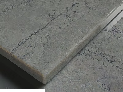 Modern Gray Marble Kitchen Countertop Surface With Smooth Natural Vein Design 3d model