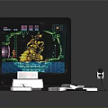 Retro Gaming Setup With Vintage TV Console Controllers And Game Cartridges