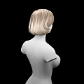 3D Rendered Human Torso Model Featuring Realistic Breasts and Blonde Hair