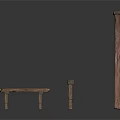 Rustic Wooden Furniture Collection With Bench Small Bracket And Large Shelf Bracket