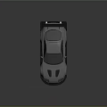 Silver Sports Car With Racing Rear Spoiler And Sporty Black Wheels Design