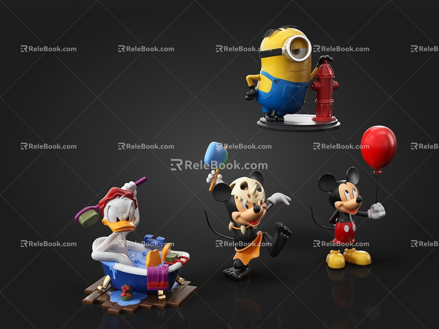 Mickey Minions Donald Duck Doll 3d model