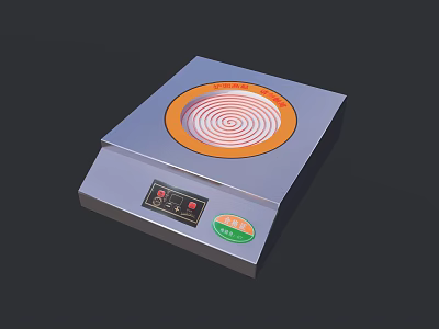 Canteen Induction Cooker With Stainless Steel Surface Digital Control And Heating Plate 3d model