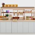 Modern Shelf Bakery Showcase Shelf 3d model
