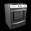 Stainless Steel Standalone Kitchen Oven With Knob Controls And Glass Door