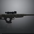 Detailed Modern Tactical Sniper Rifle With Mounted Scope And Metal Barrel Design