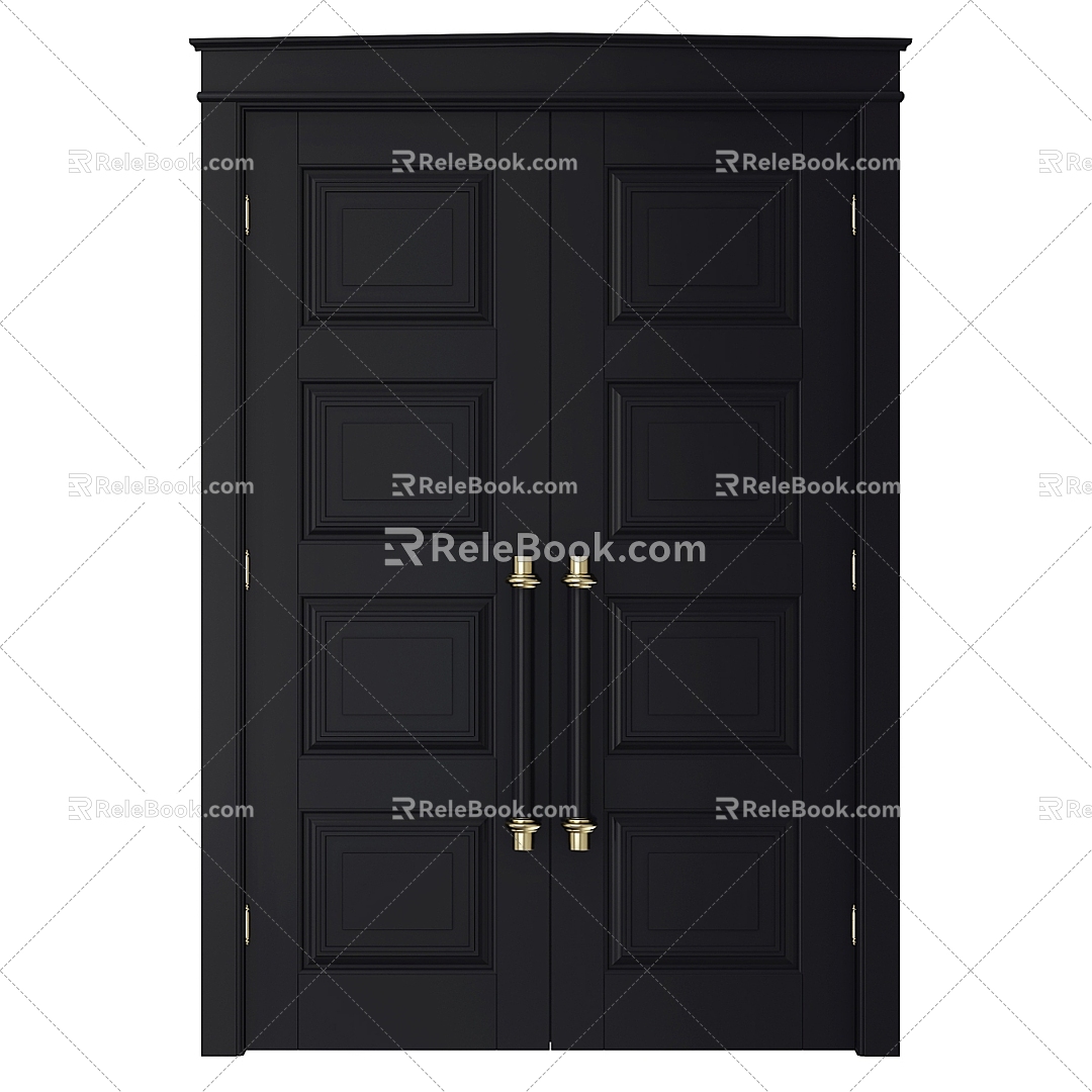 Middle Ancient Door Double Door 3d model