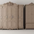 Ornate Wooden Wardrobe With Classic Carved Designs Multi Door And Drawer Storage