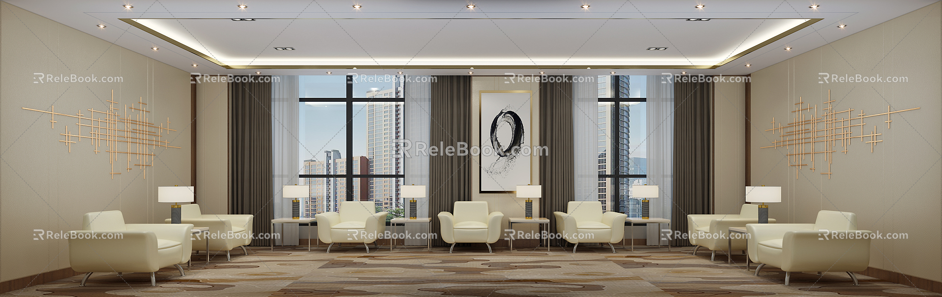 Modern Reception Room 3d model