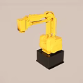 Industrial Equipment Yellow Robot Arm With Black Base And Mechanical Structure Design