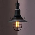 Industrial Style Black Metal Pendant Light With Warm Glow And Cage Design