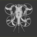 White Quadcopter Drone With Four Propeller Guards And Structural Frame Design