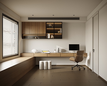 Modern study multi-function room 3d model