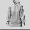 Loose Fit Gray Hoodie With Drawstrings Front Pocket Casual Everyday Wear