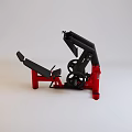 Red And Black Mechanical Playground Equipment With Wheels And Support Frame For Kids